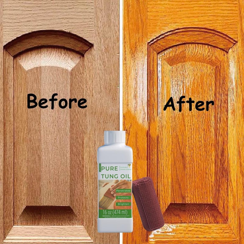 Godora 16 oz Pure Tung Oil for Wood Finishing, Wood Sealer for Indoor & Outdoor Favored by Craftsmen, Waterproofing Tung Oil for Wood Products, Perfect Food Safety Tung Oil for Furniture & Countertops - Image 2